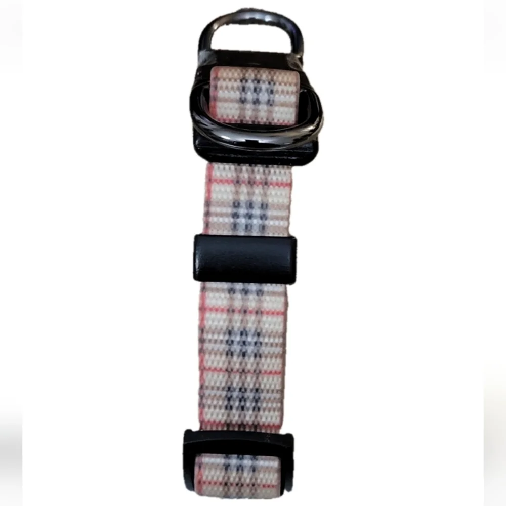 Plaid Dog Collar with Metal Buckle